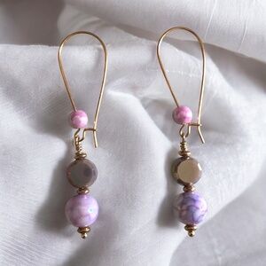 Iridescent Lavender Drop Earrings